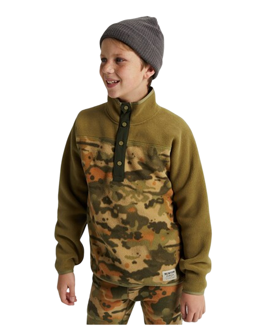 Burton Kid's Spark Fleece Snow Anorak - Martini / Kelp Camo - 2023 Hoodies & Sweatshirts - Trojan Wake Ski Snow