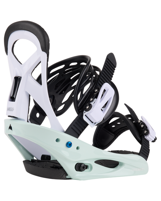 Burton Kids' Smalls Re:Flex Snowboard Bindings - Neo-Mint/White - 2024 Kids' Snowboard Bindings - Trojan Wake Ski Snow