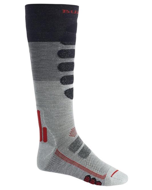 Burton Men's Performance + Lightweight Compression Socks - Gray Heather Block Socks - Trojan Wake Ski Snow