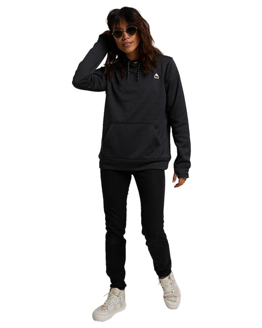 Burton Women's Oak Pullover Hoodie - True Black Heather Women's Hoodies - Trojan Wake Ski Snow