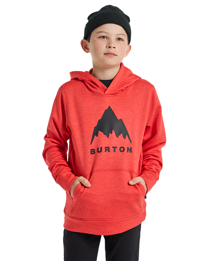 Burton Kids' Oak Pullover Hoodie - Tomato Heather Hoodies & Sweatshirts - Trojan Wake Ski Snow