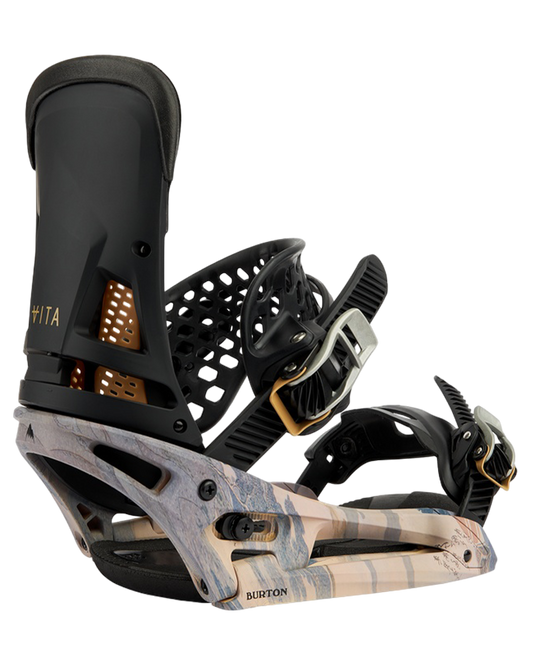 Burton Malavita EST Snowboard Binding - Dark Gray/Print - 2022 Snowboard Bindings - Mens - Trojan Wake Ski Snow
