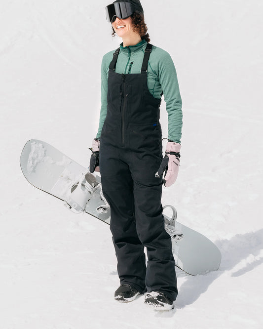 Burton Women's Reserve Stretch 2L Bib Snow Pants - True Black Women's Snow Bibs - Trojan Wake Ski Snow