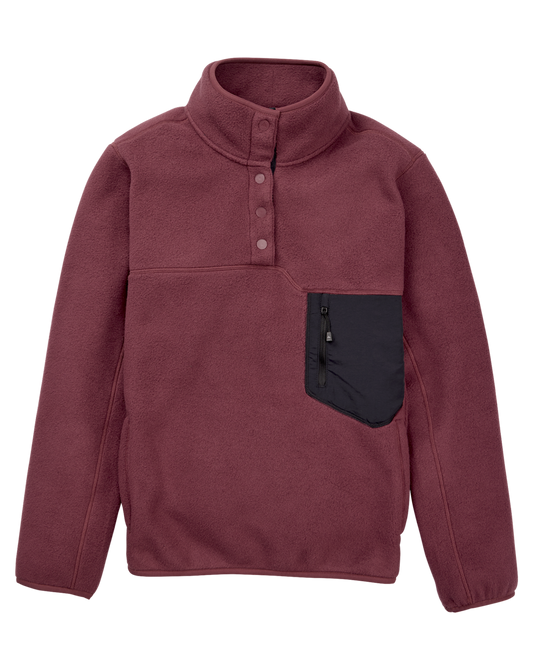 Burton Women's Cinder Fleece Pullover - Almandine Women's Fleece - Trojan Wake Ski Snow
