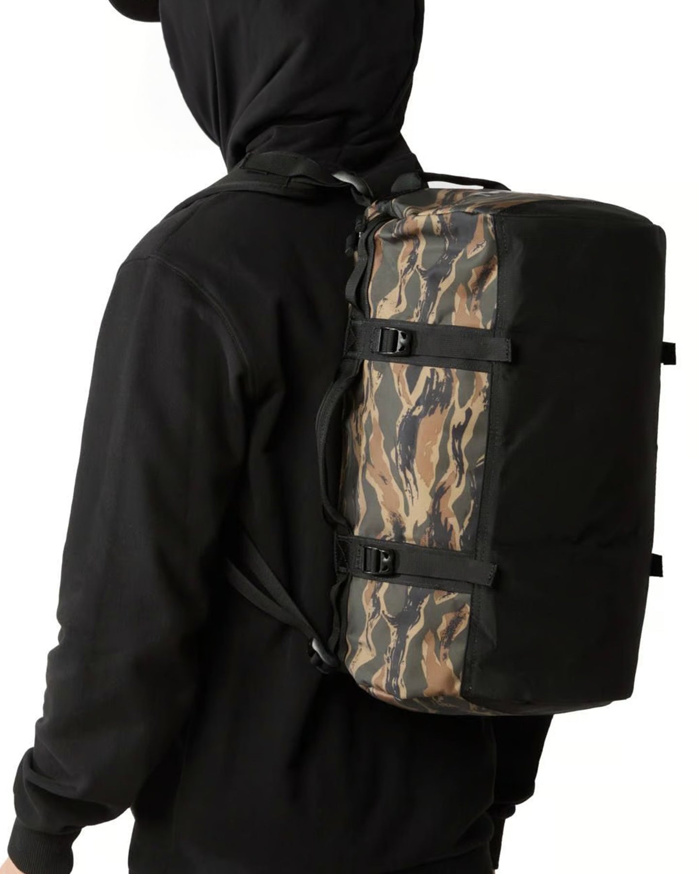 The North Face Base Camp Duffel - New Taupe Green Painted Camo Print / TNF Black - 2023 Luggage Bags - Trojan Wake Ski Snow