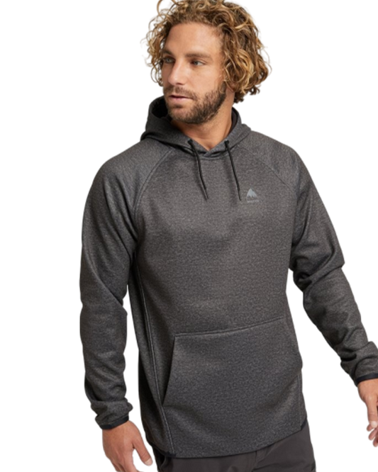 Burton Men's Crown Weatherproof Pullover Fleece - True Black Heather Men's Crewnecks - Trojan Wake Ski Snow