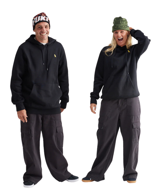 Yuki Threads Relaxed Old Mate Hoodie - Black Unisex Hoodies - Trojan Wake Ski Snow