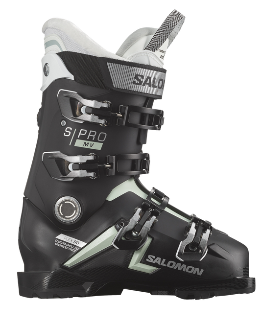 Salomon S/Pro Mv 80 Cs GW Women's Ski Boots - Black / White Moss - 2023 Snow Ski Boots - Womens - Trojan Wake Ski Snow