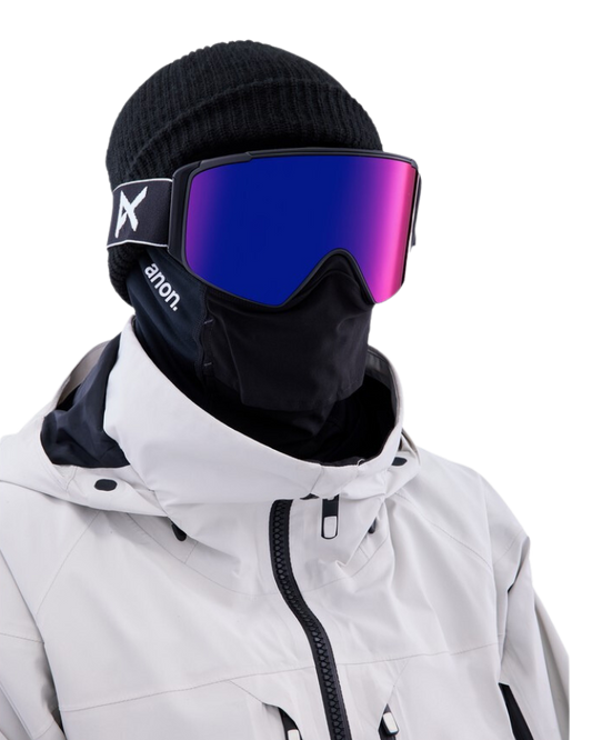 Anon M4S Cylindrical Snow Goggles + Bonus Lens + Mfi® Face Mask - Black/Perceive Sunny Red Lens Snow Goggles - Mens - Trojan Wake Ski Snow