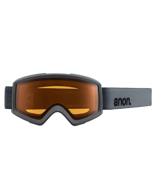 Anon Helix 2.0 Snow Goggles + Bonus Lens - Black/Silver Amber Lens Men's Snow Goggles - Trojan Wake Ski Snow