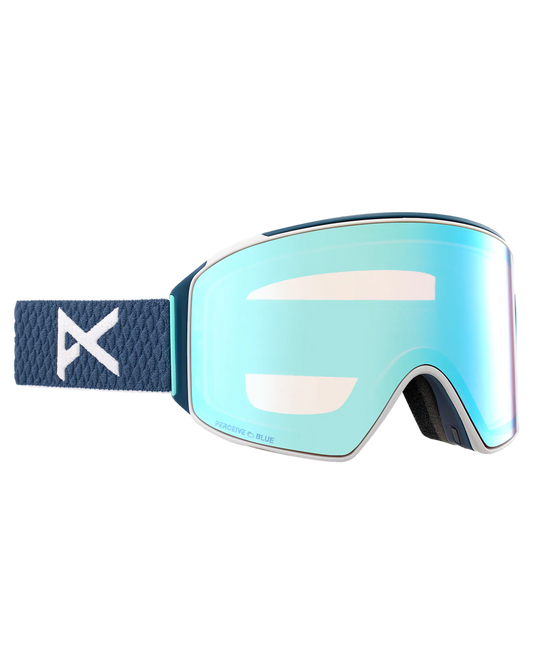 Anon M4 Cylindrical Snow Goggles + Bonus Lens + Mfi® Face Mask - Nightfall/Perceive Variable Blue Lens Men's Snow Goggles - Trojan Wake Ski Snow