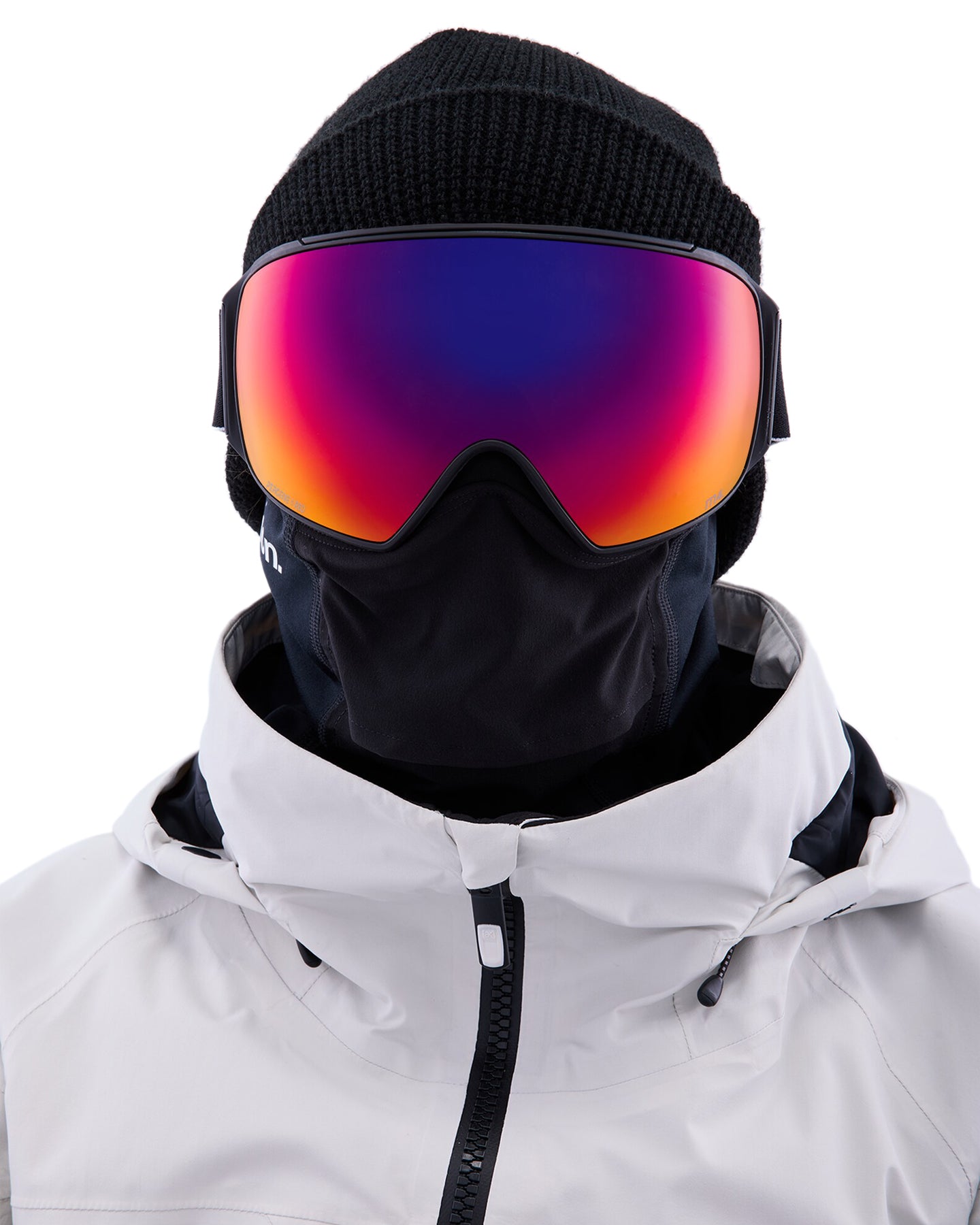 Anon M4 Toric Low Bridge Snow Goggles + Bonus Lens + Mfi® Face Mask - Black/Perceive Sunny Red Lens Men's Snow Goggles - Trojan Wake Ski Snow