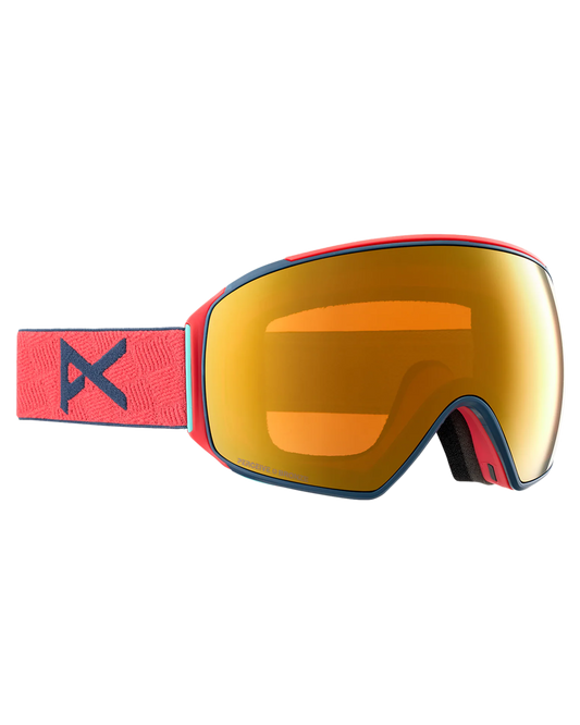 Anon M4 Toric Snow Goggles + Bonus Lens + Mfi® Face Mask - Coral/Perceive Sunny Bronze Lens Men's Snow Goggles - Trojan Wake Ski Snow