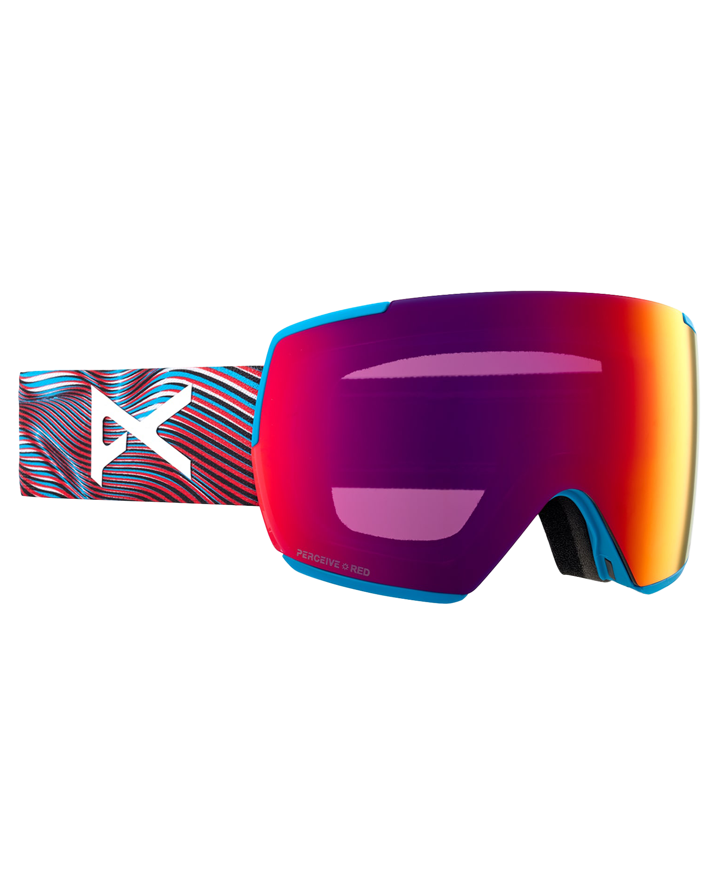Anon M5 Low Bridge Snow Goggles - Waves/Perceive Sunny Red Lens Men's Snow Goggles - Trojan Wake Ski Snow