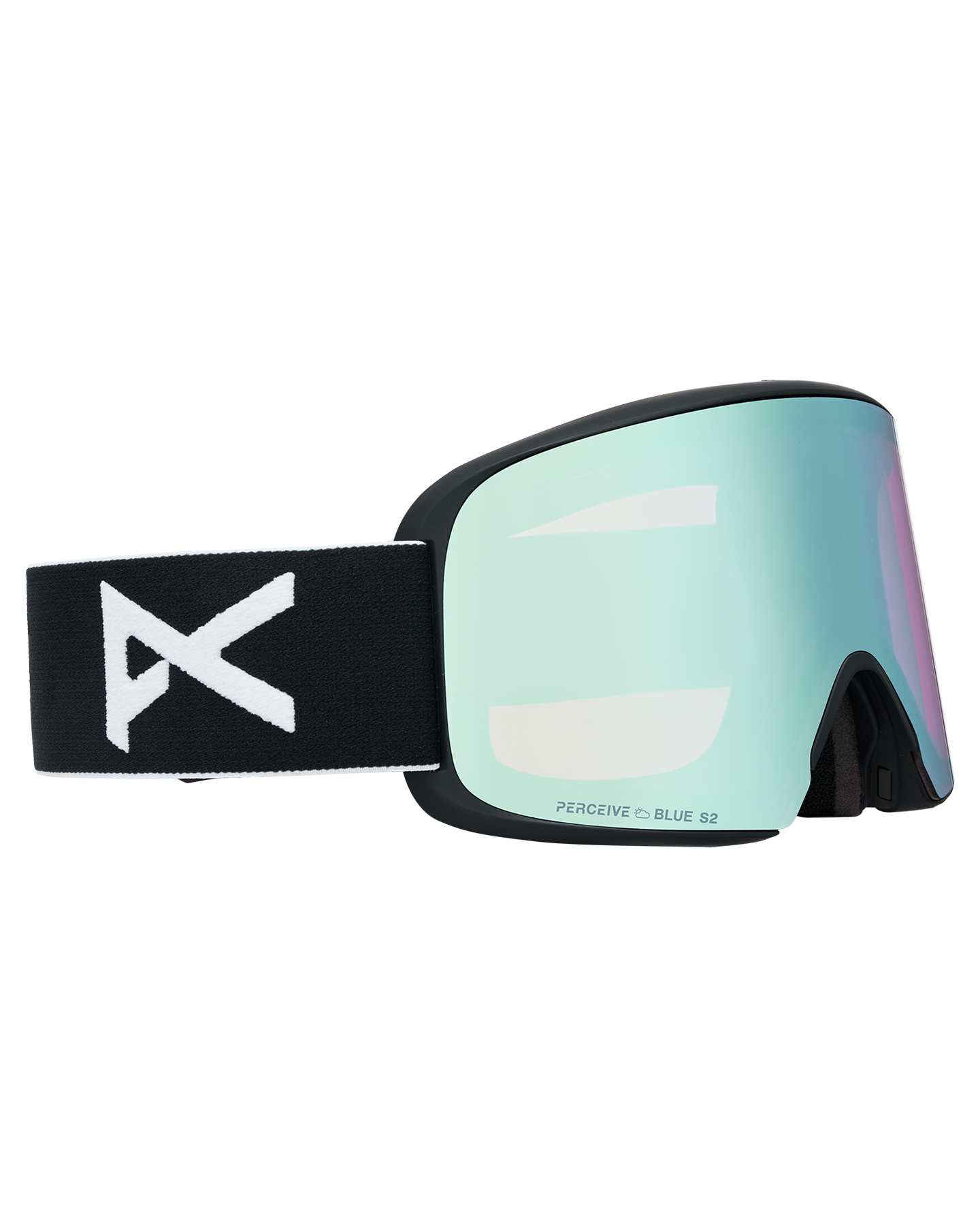 anon black goggles Anon M6 Low Bridge Snow Goggles - Black/Perceive Variable Blue