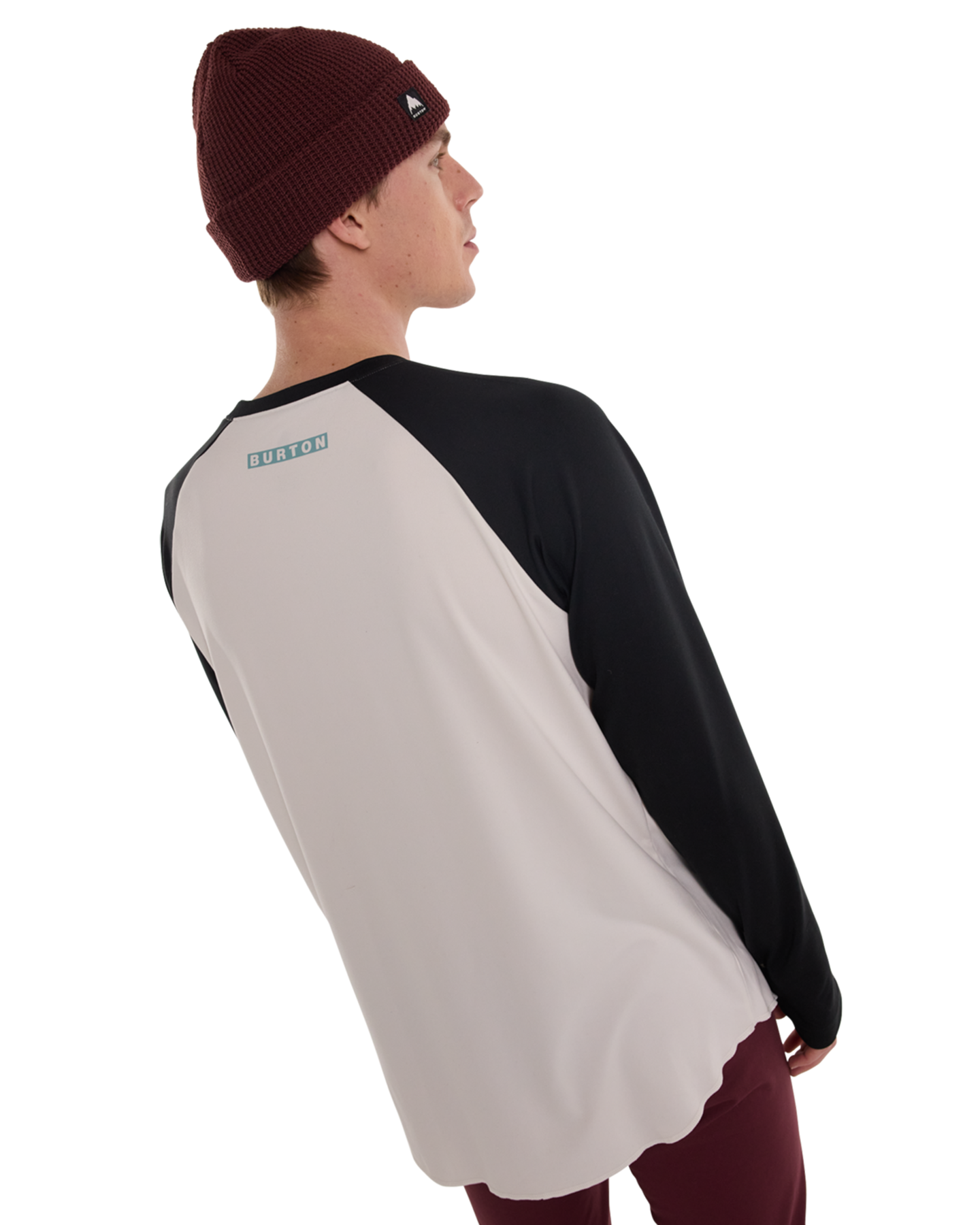 Burton Men's Burton Roadie Base Layer Tech T-Shirt - True Black/Stout White Men's Thermals - Trojan Wake Ski Snow