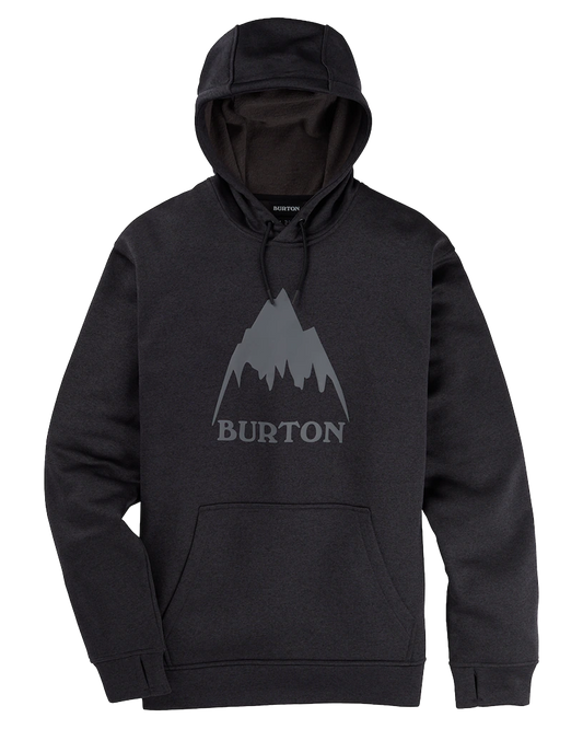 Burton Men's Oak Pullover Hoodie - True Black Heather Men's Hoodies - Trojan Wake Ski Snow