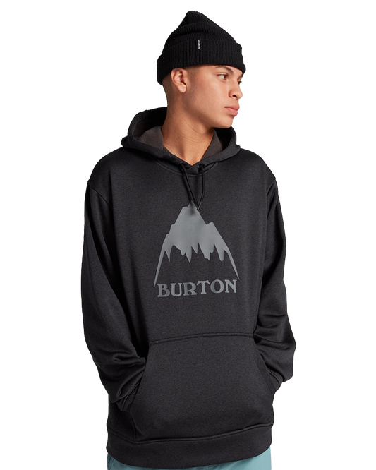 Burton Men's Oak Pullover Hoodie - True Black Heather Men's Hoodies - Trojan Wake Ski Snow