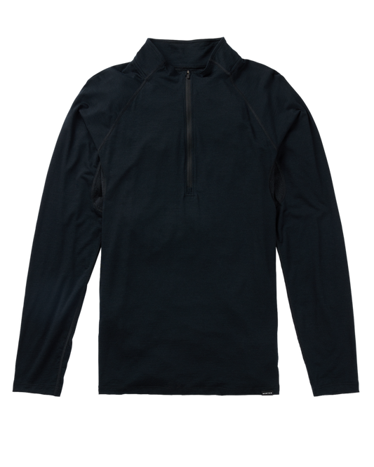 Burton Men's Phayse Merino Quarter Zip Fleece - True Black Shirts & Tops - Trojan Wake Ski Snow