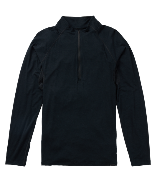 Burton Men's Phayse Merino Quarter Zip Fleece - True Black Men's Fleece - Trojan Wake Ski Snow