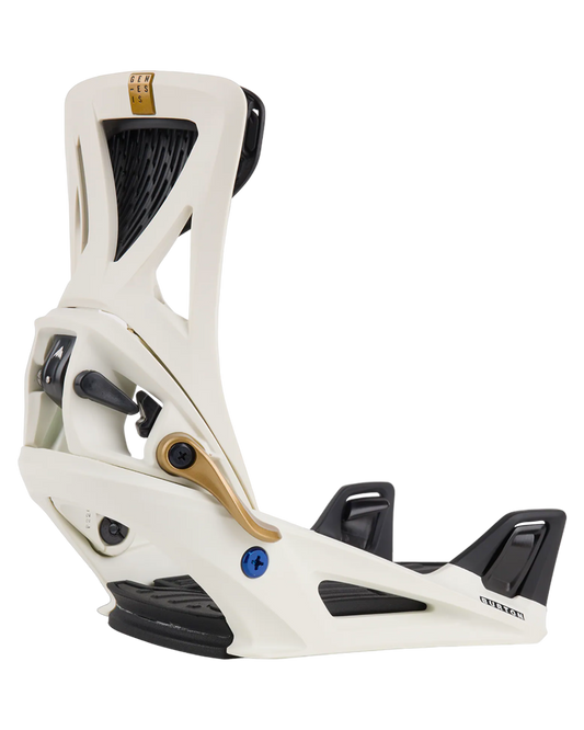 Burton Men's Step On® Genesis Re:Flex Snowboard Bindings - White / Gold - 2024 Snowboard Bindings - Mens - Trojan Wake Ski Snow
