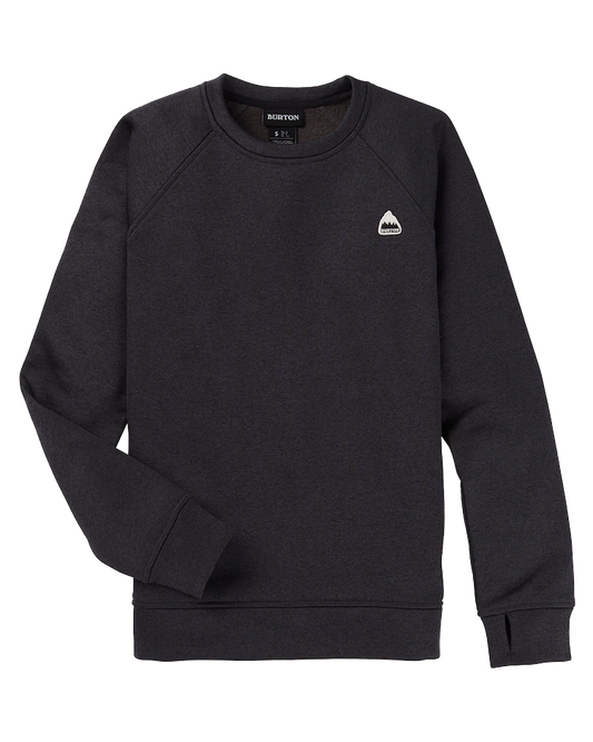 Burton Women's Oak Crewneck Fleece - True Black Heather Women's Crewnecks - Trojan Wake Ski Snow