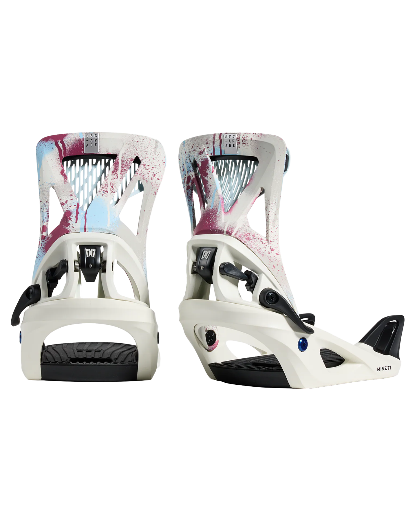 Burton X Mine77 Women's Step On® Escapade Snowboard Bindings - Stour White / Spray Paint - 2024 Snowboard Bindings - Womens - Trojan Wake Ski Snow