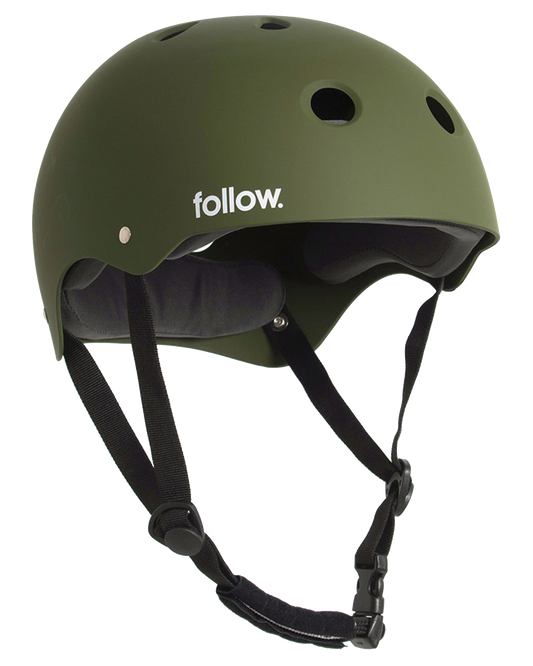 Follow Safety First Helmet - Olive - 2024 Wakeboard Helmets - Trojan Wake Ski Snow