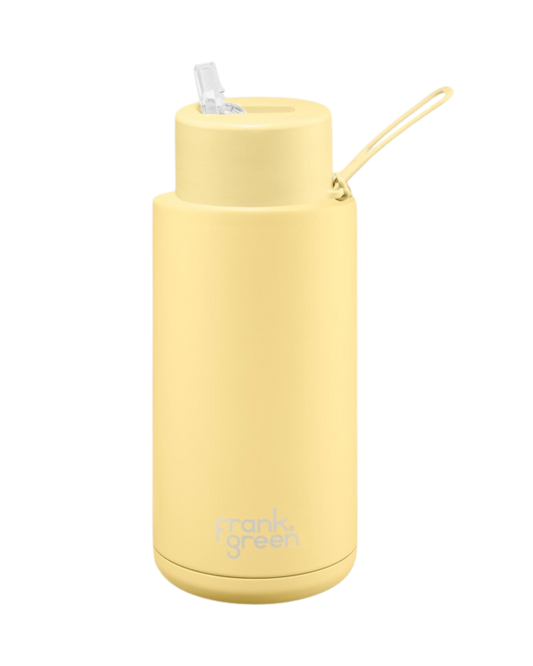 Frank Green 34Oz Reusable Bottle W/ Straw Lid - Buttermilk Jetski Accessories - Trojan Wake Ski Snow