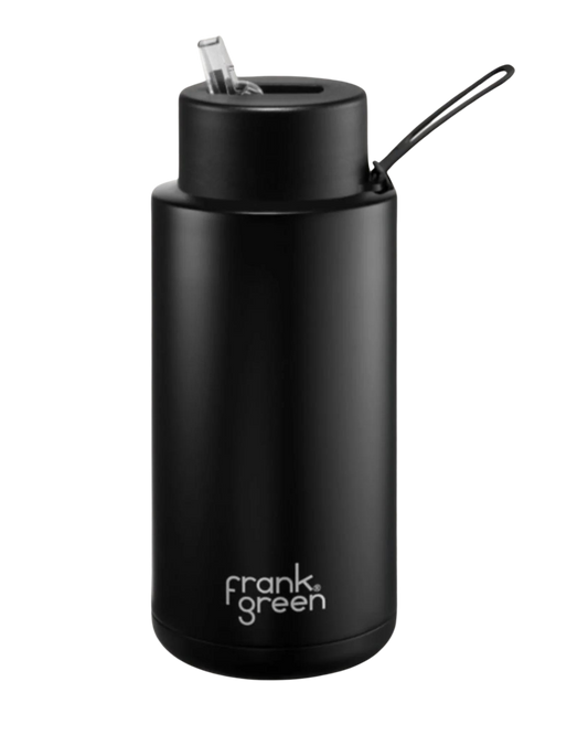Frank Green 34Oz Reusable Bottle W/ Straw Lid - Midnight - 2024 Jetski Accessories - Trojan Wake Ski Snow