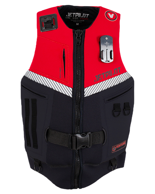 Jetpilot Venture Men's Neo Vest - Black/Red Level 50 Life Jackets - Trojan Wake Ski Snow