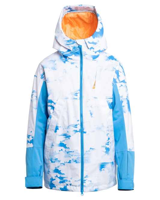 Roxy Women's Chloe Kim Technical Snow Jacket - Azure Blue Clouds Women's Snow Jackets - Trojan Wake Ski Snow