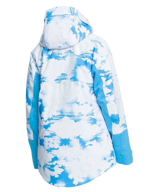 Roxy Women's Chloe Kim Technical Snow Jacket - Azure Blue Clouds Women's Snow Jackets - Trojan Wake Ski Snow