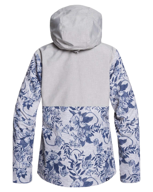 Roxy Women's Jetty 3In1 Snow Jacket - Grey/Botanical Flowers Women's Snow Jackets - Trojan Wake Ski Snow