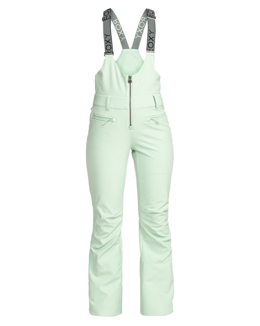 Roxy Women's Summit Technical Snow Bib Pants - Cameo Green Women's Snow Bibs - Trojan Wake Ski Snow