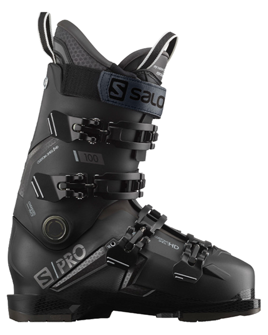 Salomon S/PRO 100 GW Ski Boots - Black / Belluga / Dark Silver Metallic - 2023 Men's Snow Ski Boots - SnowSkiersWarehouse