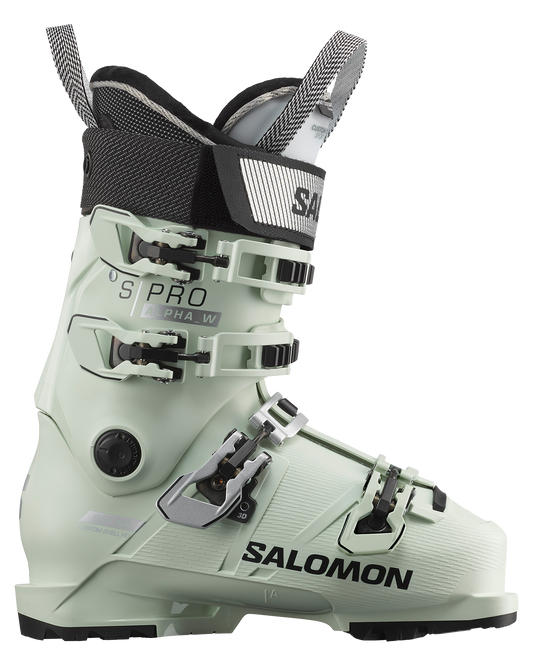 Salomon Pro Alpha 100 Women's Ski Boots - White Moss Women's Snow Ski Boots - Trojan Wake Ski Snow