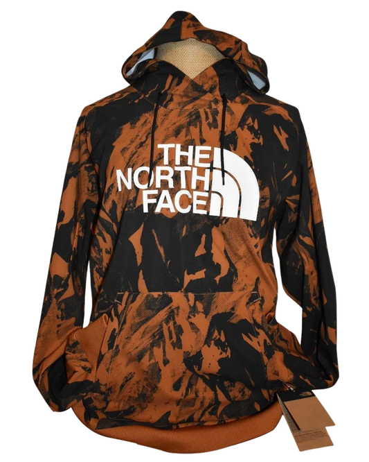 The North Face Men's Tekno Logo Hoodie - Leather Brown/Tonal Mountainscape Print Men's Hoodies - Trojan Wake Ski Snow