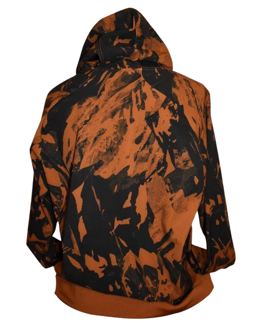 The North Face Men's Tekno Logo Hoodie - Leather Brown/Tonal Mountainscape Print Men's Hoodies - Trojan Wake Ski Snow