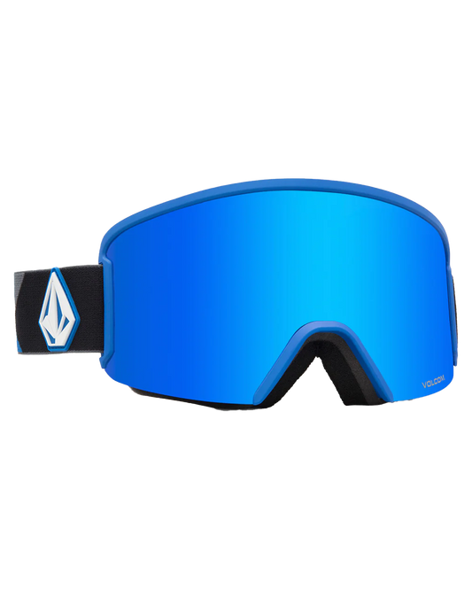 Volcom Garden Blue Blue Goggles - Blue Chrome Men's Snow Goggles - Trojan Wake Ski Snow