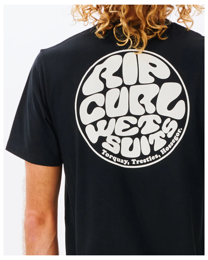 Rip Curl Wetsuit Icon Tee - Black - 2023 Shirts & Tops - Trojan Wake Ski Snow