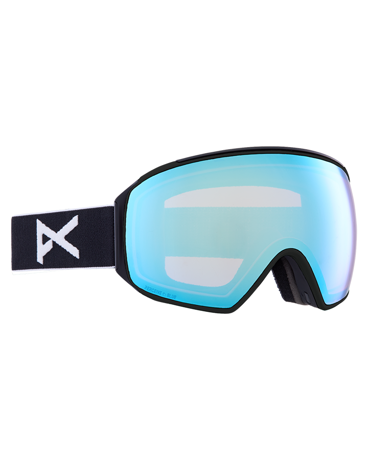 Anon M4 Toric Snow Goggles + Bonus Lens + Mfi® Face Mask - Black/Perceive Variable Blue Lens Men's Snow Goggles - Trojan Wake Ski Snow