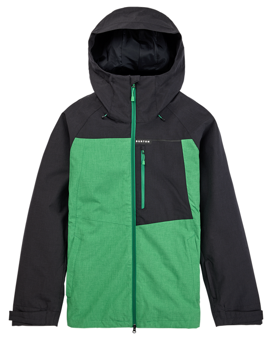 Burton Mens Lodgepole 2L Jacket - True Black/Clover Green - 2023 Men's Snow Jackets - Trojan Wake Ski Snow
