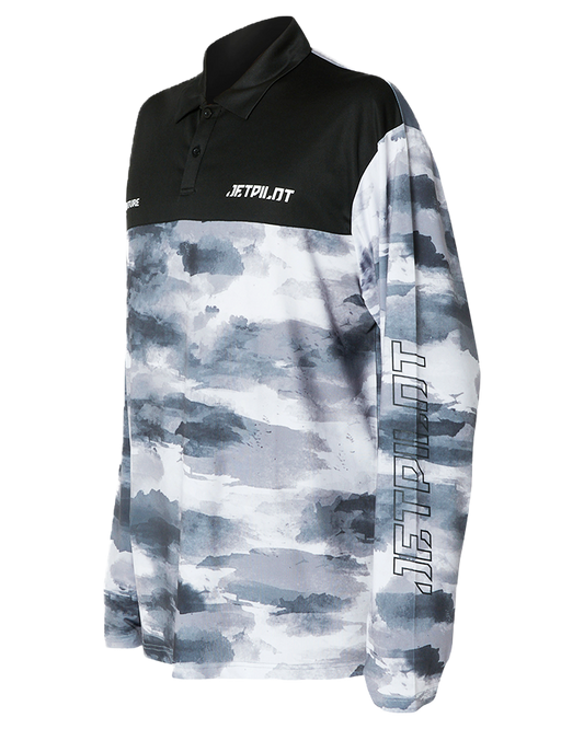 Jetpilot Venture Mens LS Fishing Polo - Grey Camo - 2023 Shirts - Mens - Trojan Wake Ski Snow