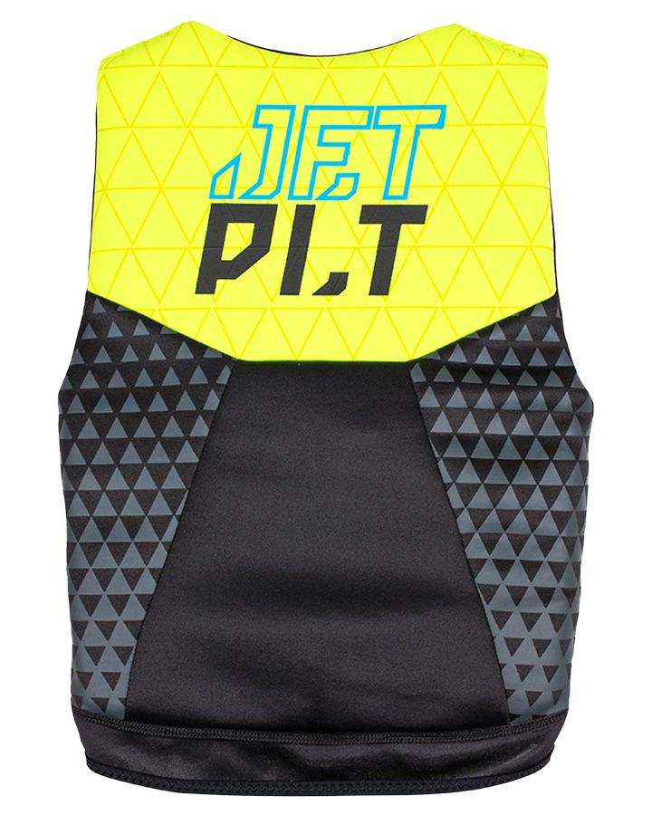 Jetpilot The Cause F/E Youth Neo Vest - Yellow Level 50 - 2023 Life Jackets - Kids - Trojan Wake Ski Snow