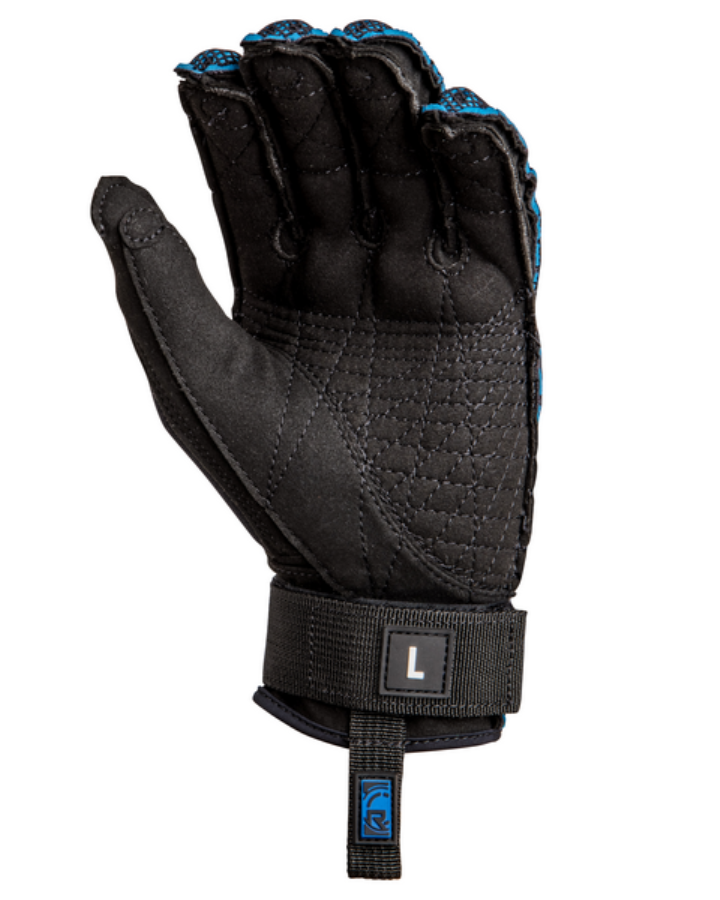 Radar Vapor-A BOA Waterski Gloves - Black / True Blue Ariaprene Waterski Gloves - Mens - Trojan Wake Ski Snow