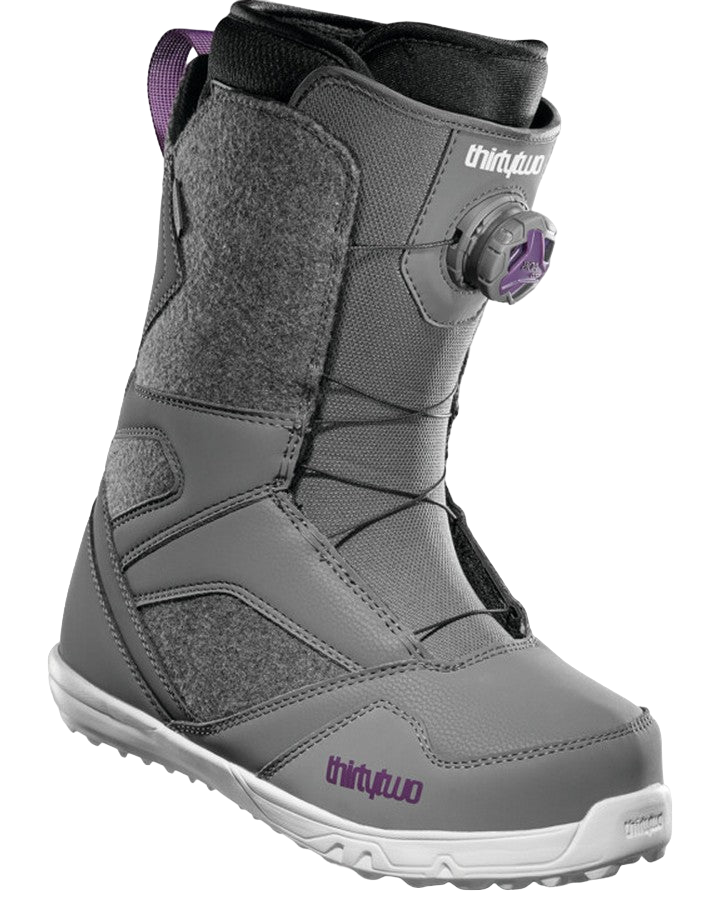 Thirtytwo STW BOA Womens Snowboard Boots - Grey/Purple - 2022 Women's Snowboard Boots - Trojan Wake Ski Snow