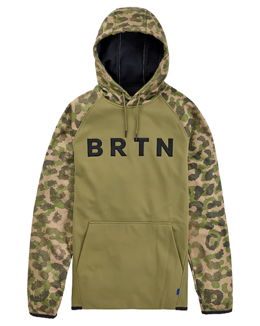 Burton Crown Weatherproof Pullover Fleece - Martini Olive / Felidae - 2023 Hoodies/Pullovers - Mens - Trojan Wake Ski Snow