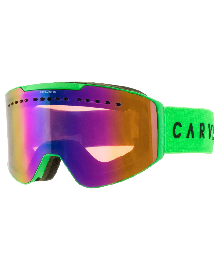 Carve White Out Snow Goggles - Matte Green / Orange w/ Green Iridium - 2023 Snow Goggles - Mens - Trojan Wake Ski Snow