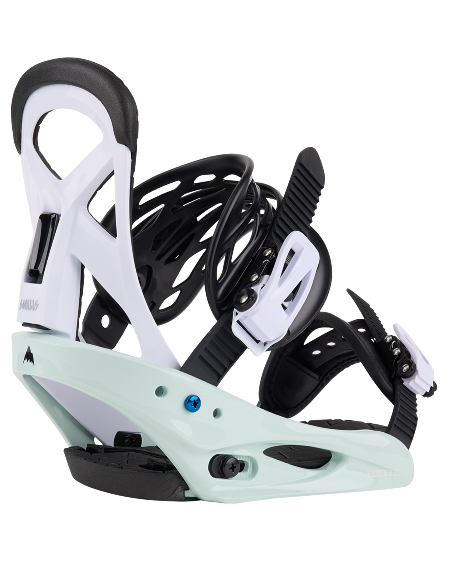 Burton Kids' Smalls Re:Flex Snowboard Bindings - Neo-Mint/White - 2024 Kids' Snowboard Bindings - Trojan Wake Ski Snow